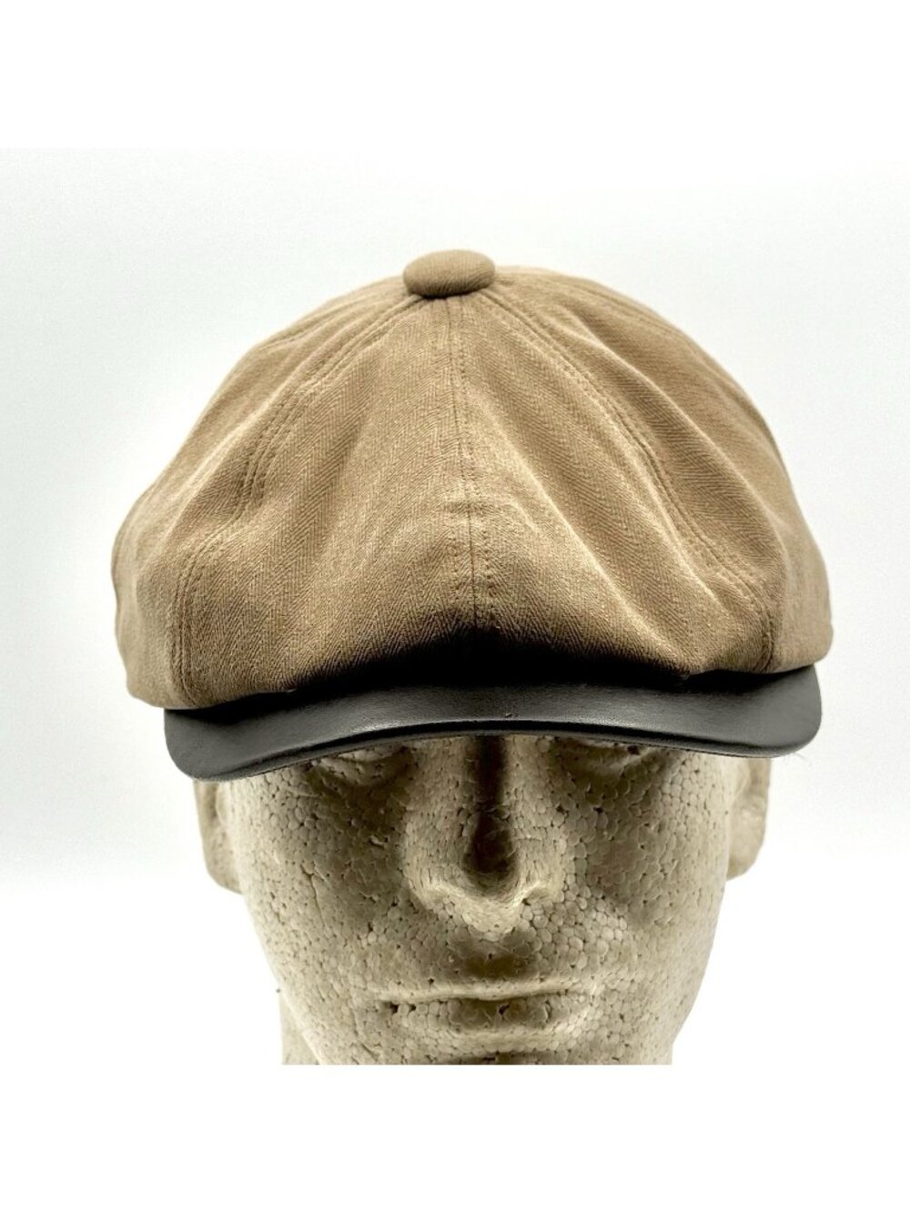 Woolrich Men's Size Medium Tan W/Brown Bill Cabbie Newsboy Cap w/Ear flaps